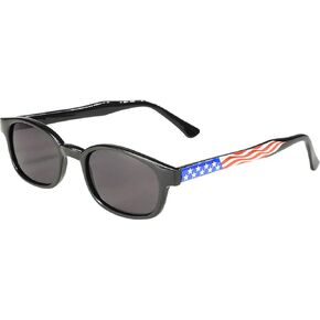 Pacific Coast Feather Original KD's Biker Glasses Sunglasses (American Flag Frame/Smoke Lens)
