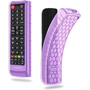 CaseBot Silicone Case for Samsung TV Remote, (Honey Comb) Lightweight Anti Slip Shockproof Cover for Samsung BN59-01315A BN59-01199F AA59-00666A BN59-01301A Remote, Purple-Glow in The Dark in Kuwait