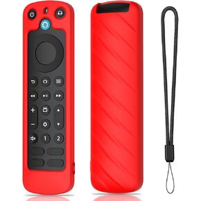 LEFXMOPHY Cover Compatible for Alexa Voice Remote Pro 2022 Case Black Silicone Protective Protector with Lanyard