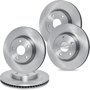 R1 Concepts Front Rear Brake Rotor Kit |Brake Rotors| Brake Disc|fits 2010-2019 Audi A3; Volkswagen Beetle, Golf, Golf SportWagen, Jetta