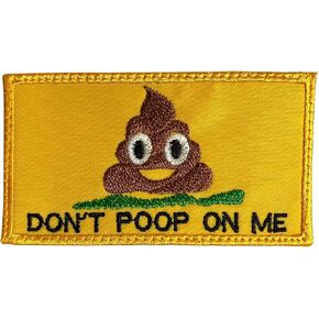 Almost SGT Don't Poop On Me Patch - Yellow, Rectangular, Humorous Military, Hook and Loop Patch, 1 Piece