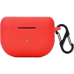 Silicone Case Compatible with Jabra Elite 8 Active/Jabra Elite 10, Shockproof Protective Earbuds Cover with Carabiner Accessories (Black)