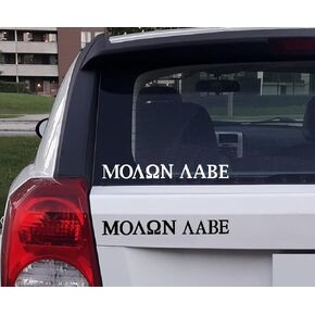 (Set of 2) Molon Labe Decal Come and Take It 1776 Vinyl Sticker Perfect 9 Inches Wide for Trucks Cars Vans Jeep Windows Laptops. | 01 Black & 01 White |