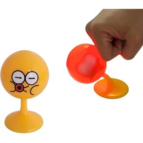 Desktop Punching Bag - 4.41 x 2.76 Inches, Light-Up Stress Relief Toy with Suction Cup Base, Eco-Friendly TPR Material, 4 Facial Expressions - Desk Toy for Anxiety and Fun