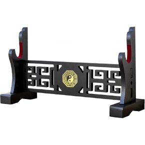 Sword Holder Velvet Padded Katana Stand Samurai Display Rack Support All Tanto Swords Weapon Display Stand (Bagua-1)