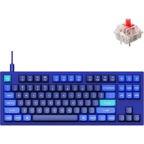 Keychron Q3 RGB Tenkeyless Layout 87-Key QMK/VIA Programmable Macro Hot-swappable Wired Custom Mechanical Keyboard with Gateron G Pro Red Switch Double Gasket Compatible with Mac Windows Linux(Blue)