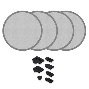 4Pcs PS5 Fan Dust Screen Heat Dissipation Ventilation，1 Piece Silicone Dust Plug Set