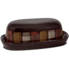 طبق زبدة مغطى من بفالتزغراف، مقاس واحد، أبيض/وردي in Kuwait