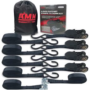 حزام ربط السقاطة من AMM (6 عبوات)، 1500 رطل مضمونة لقوة الكسر القصوى، 4 قطع من أربطة السقاطة الممتازة بطول 15 قدمًا مع مقابض مبطنة، قطعتان من أشرطة الرموش بطول 12 قدمًا يصل وزنها إلى 600 رطل، الأفضل للتحرك، وتأمين البضائع in Kuwait