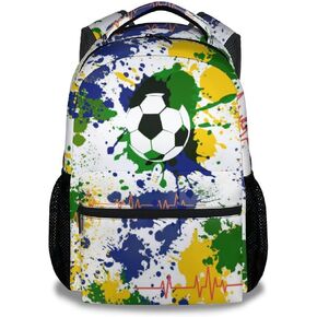 Soccer Backpack for Girls, Boys - 16 Inches Colorful Backpacks for Teens - Aesthetic Bookbag for Middle School, Highschool in Kuwait