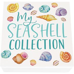 P. Graham Dunn My Seashell Collection Nautical White and Colorful 5 x 5 MDF Wood Jewelry Box in Saudi Arabia