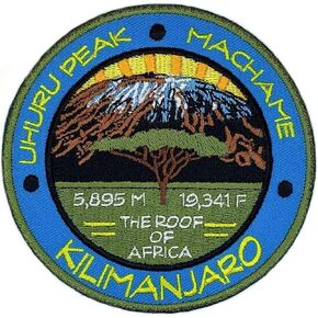 Mount Kilimanjaro Uhuru Peak Machame Route Tanzania Patch (3.5 Inch) Embroidered Iron/Sew-on Badge The Roof of Africa Souvenir Emblem DIY Gift Patches