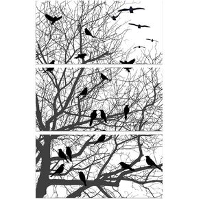 GLOBLELAND 3Pcs Branches and Birds Theme Decor Transfers 6x12inch Furniture Transfer Stickers Rub on Transfer Stickers Wall Art Decals for Bedroom Living Room Desk Table Decoration in Saudi Arabia