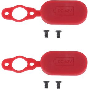 2pcs Silicone Charge Port Cover Protector Waterproof Anti Dust Plug Charging Interface Port Protector Compatible with Xiaomi 1S Essential Pro/Pro2 Electric Scooter Red/Black