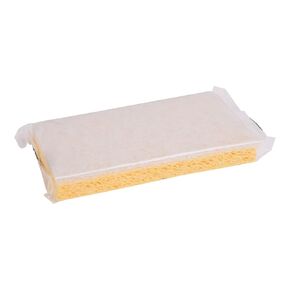 Boardwalk Scrubbing Sponge, Light Duty, 3.6 X 6.1, 0.7" Thick, Yellow/White, Individually Wrapped, 20/Carton