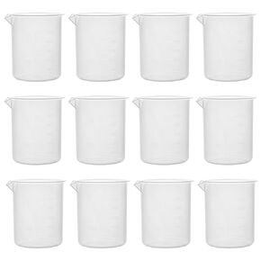EISCO 12PK Beakers, 500mL - Premium Polypropylene - 10mL Raised Graduations, Tapered Spout