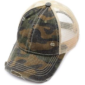 Distressed Washed Denim Fabric America Flag Patch Trucker Baseball Cap (BA-912)(BA-914)