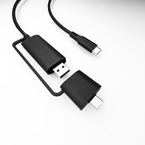 2-in-1 USB Video Transmission Cable for Laptop Screen Extender, Compatible with M1/M2/M3 MacBook and Laptop Lacking Full-Featured Type-C Ports