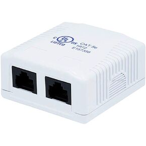 Monoprice Surface Mount Box Cat5e Double (107091) white