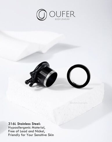 OUFER 2PCS Water Drops Ear Tunnels, Stainless Steel Ear Gauges Plugs, Double Flared Gauge For Ear Stretchers Expander, Ear Piercing Jewelry for Women Men in Saudi Arabia