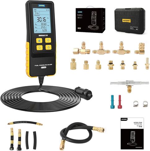 مجموعة أدوات قياس ضغط حقن الوقود للسيارات، مجموعة أدوات قياس ضغط الوقود، مجموعة أدوات اختبار ضغط الوقود الذكية، مجموعة قياس ضغط مضخة حقن الوقود الرقمية 0-426.6 رطل لكل بوصة مربعة in Kuwait