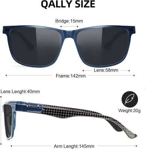 Carbon Fiber Polarized Sunglasses for Men Trendy Driving Sunglasses Shady Sun Glasses with UV Protection in Saudi Arabia