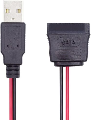 xiwai Single USB 2.0 to SATA Converter Adapter Cord 15Pin DC 5V Power Supply Hard Drive Cable for 2.5 inch SATA HDD SSD Disk Driver, 1FT in Kuwait