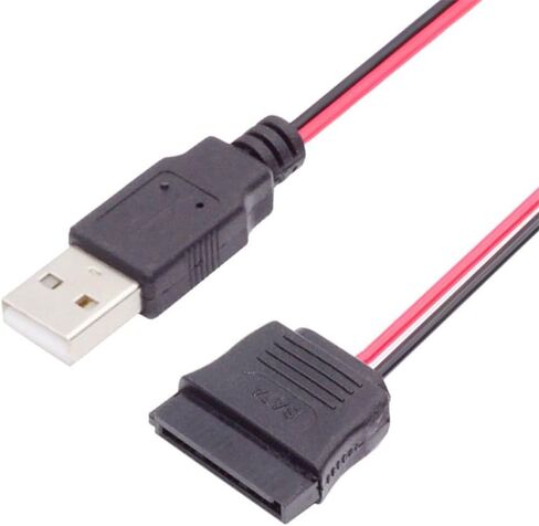 xiwai Single USB 2.0 to SATA Converter Adapter Cord 15Pin DC 5V Power Supply Hard Drive Cable for 2.5 inch SATA HDD SSD Disk Driver, 1FT in Kuwait