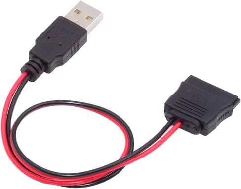 xiwai Single USB 2.0 to SATA Converter Adapter Cord 15Pin DC 5V Power Supply Hard Drive Cable for 2.5 inch SATA HDD SSD Disk Driver, 1FT in Kuwait