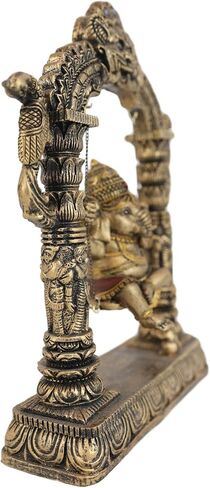 Ebros 9" Tall Hindu Supreme Elephant God Baby Ganesha Playing On Swing with Mooshika Rat below Statue Patron of Success Arts and Wisdom Hinduism Vastu Altar Decorative Accent in Saudi Arabia