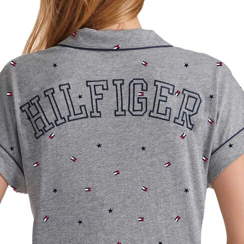 طقم شورت بيجامة نسائي من Tommy Hilfiger مكون من قطعتين (علم رمادي، X-Large) in Saudi Arabia