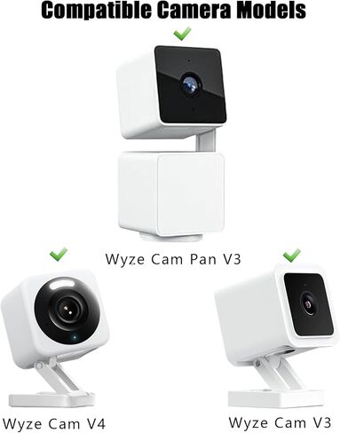 2 حزمة من دعامات التثبيت على الحائط بزاوية معدنية متوافقة مع Wyze Cam Pan V3/V2، Wyze Cam V4/V3/V2، غطاء أقصى قابل للتعديل على كلا الجانبين 300 درجة يقلل من البقع العمياء للحصول على أفضل رؤية، حامل سقف الكاميرا in Kuwait