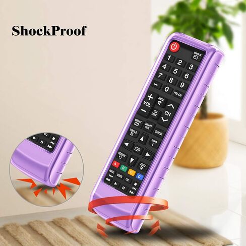 CaseBot Silicone Case for Samsung TV Remote, (Honey Comb) Lightweight Anti Slip Shockproof Cover for Samsung BN59-01315A BN59-01199F AA59-00666A BN59-01301A Remote, Purple-Glow in The Dark in Kuwait