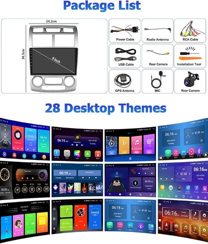 2+64GB Android Car Stereo for KIA Sportage Radio 2005-2010 with Wireless Apple Carplay Android Auto, 9 Inch Touch Screen in-Dash GPS Navigation Supports Mirror Link BT WiFi Backup Camera in Saudi Arabia