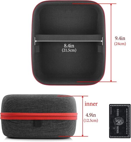Geekria Shield Headphones Case for Large-Sized Over-Ear Headphones, Replacement Hard Shell Travel Carrying Bag with Cable Storage, Compatible with HiFiMAN Sundara-C, Grado Headsets (Dark Grey) in Saudi Arabia