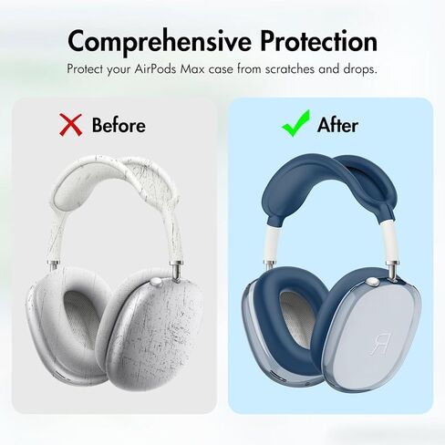 مجموعة 4 في 1 لسماعات Apple AirPods Max، غطاء أذن شفاف ناعم من مادة TPU وغطاء وسادة أذن من السيليكون / غطاء عصابة رأس لـ AirPods Max، حافظة إكسسوارات من السيليكون لـ AirPods Max (أخضر) in Kuwait
