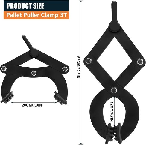 Pallet Puller Clamp 2200lbs 1 Ton Small Tree Puller Tool, Stump Puller, Pallet Grabber Black, Compatible with Chain/Strap with Hooks for Lifting/Pulling in Saudi Arabia