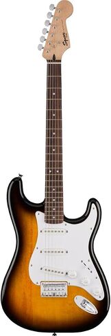 Squier Bullet Stratocaster HT SSS Electric Guitar, Brown Sunburst, Laurel Fingerboard & Professional Series Instrument Cable, Straight/Straight, Black, 10ft in Saudi Arabia