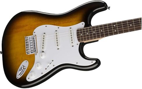 Squier Bullet Stratocaster HT SSS Electric Guitar, Brown Sunburst, Laurel Fingerboard & Professional Series Instrument Cable, Straight/Straight, Black, 10ft in Saudi Arabia