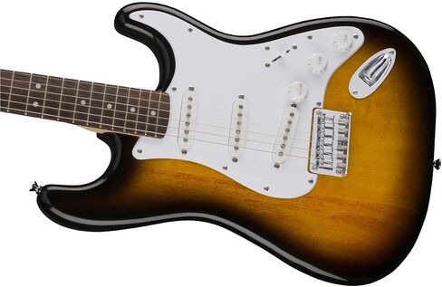 Squier Bullet Stratocaster HT SSS Electric Guitar, Brown Sunburst, Laurel Fingerboard & Professional Series Instrument Cable, Straight/Straight, Black, 10ft in Saudi Arabia