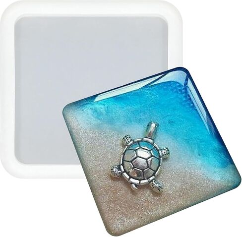 Square Coaster Epoxy Resin Silicone Molds for Concrete Cement Plaster Polymer Clay 4-Pack Extra Large in Saudi Arabia