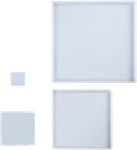 Square Coaster Epoxy Resin Silicone Molds for Concrete Cement Plaster Polymer Clay 4-Pack Extra Large in Saudi Arabia