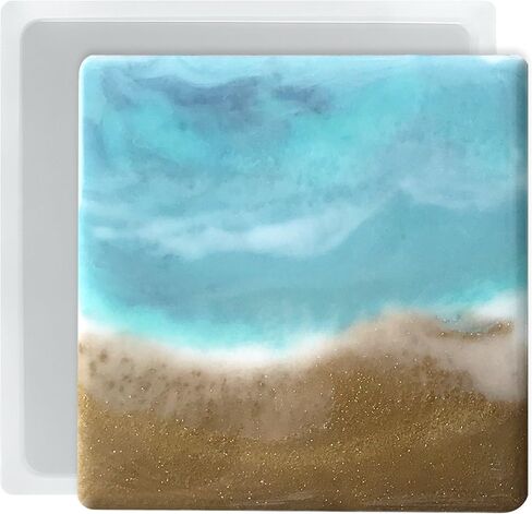 Square Coaster Epoxy Resin Silicone Molds for Concrete Cement Plaster Polymer Clay 4-Pack Extra Large in Saudi Arabia