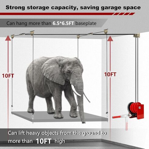 Overhead Garage Storage Lift, Heavy-duty Ceiling Mounted Garage Storage Lift System for Organization - Supports 8-16ft Ceilings, 300lbs Weight, Compatible Bronco, Wrangler (Deck Not Includ) in Kuwait