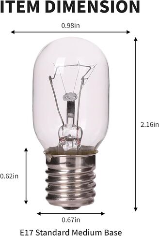 6 Pack Microwave Light Bulb 40 Watt 120V T8 Replacement Light Bulb E17 Standard Base Stove Light Bulbs Under Hood for Oven Stove Refrigerator Microwave in Saudi Arabia