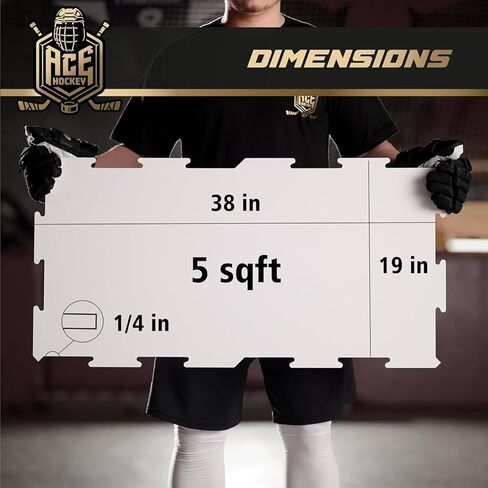 بلاط الثلج الاصطناعي من ACE HOCKEY - يحاكي الجليد الحقيقي - منصة تدريب هوكي الأراضي الجافة للرماية والتزلج والتمرير وممارسات التعامل مع العصي - قابلة للتزلج ومتينة ومزدوجة الجوانب in Kuwait