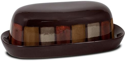 طبق زبدة مغطى من بفالتزغراف، مقاس واحد، أبيض/وردي in Kuwait