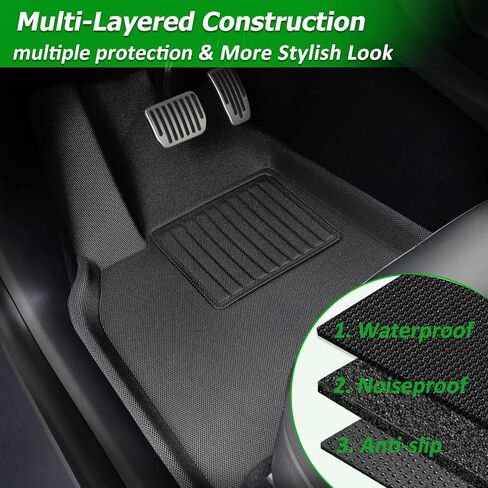 for Model Y 2024 2023 2022 2021 Floor Mats, 2024 for Model Y Trunk Mat, All weather Cargo Mat Liner for Model Y Floor Mats 5 Seater, for model Y Trunk Liner Mat Accessories in Kuwait