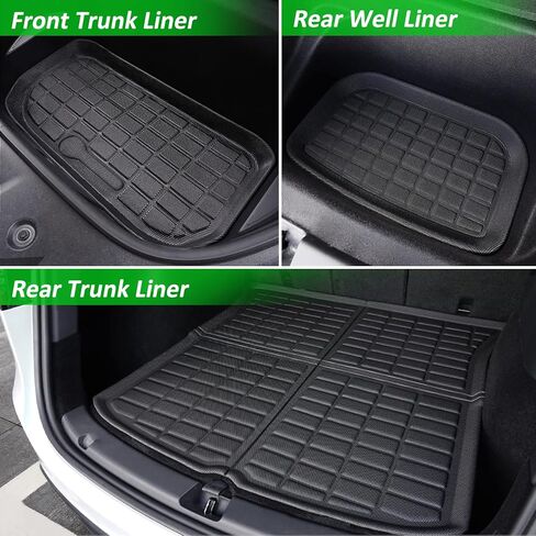 for Model Y 2024 2023 2022 2021 Floor Mats, 2024 for Model Y Trunk Mat, All weather Cargo Mat Liner for Model Y Floor Mats 5 Seater, for model Y Trunk Liner Mat Accessories in Kuwait