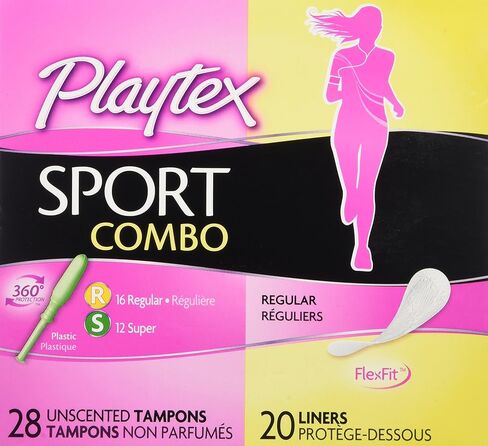Playtex Sport Combo Pack with Regular and Super Tampons and Liners - 48 Count in Saudi Arabia